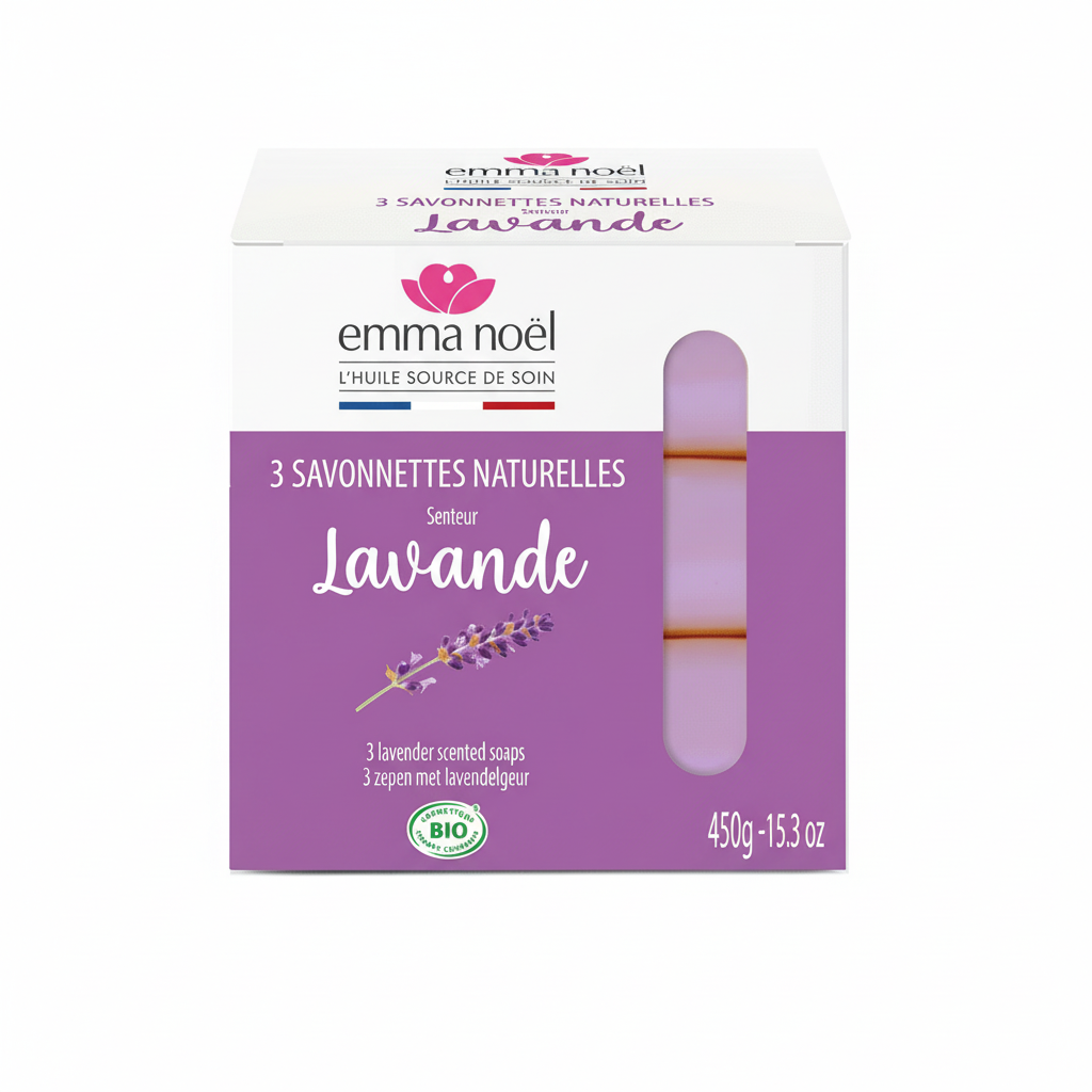 Emma Noël -- Savonnettes lavande bio - 3 x 150 g